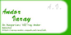 andor varay business card